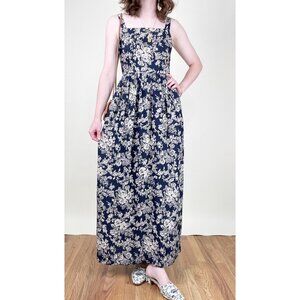 Vintage Handmade Floral Princess Maxi Dress Wedding Guest Cottagecore Summer Sun